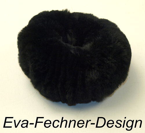 Scrunchie fourrure rex noir - fourrure,